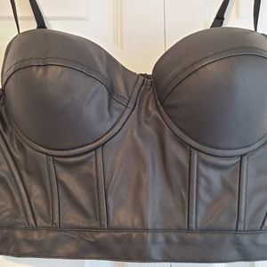 Faux Leather Bustier Crop top